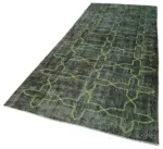 Modern Halı- Yeşil Pamuk Üzerine Yün El Dokuma Halı-142x372 - Görsel 3