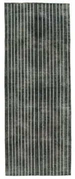 Modern Halı- Yeşil Pamuk Üzerine Yün El Dokuma Halı-141x384