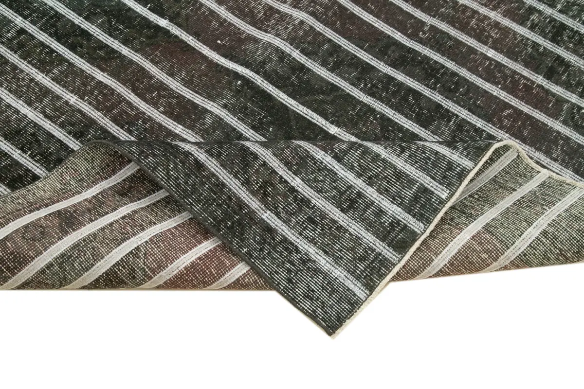 Modern Halı- Yeşil Pamuk Üzerine Yün El Dokuma Halı-141x384 - Görsel 6