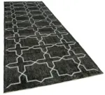 Modern Halı- Siyah Pamuk Üzerine Yün El Dokuma Halı-143x393 - Görsel 2