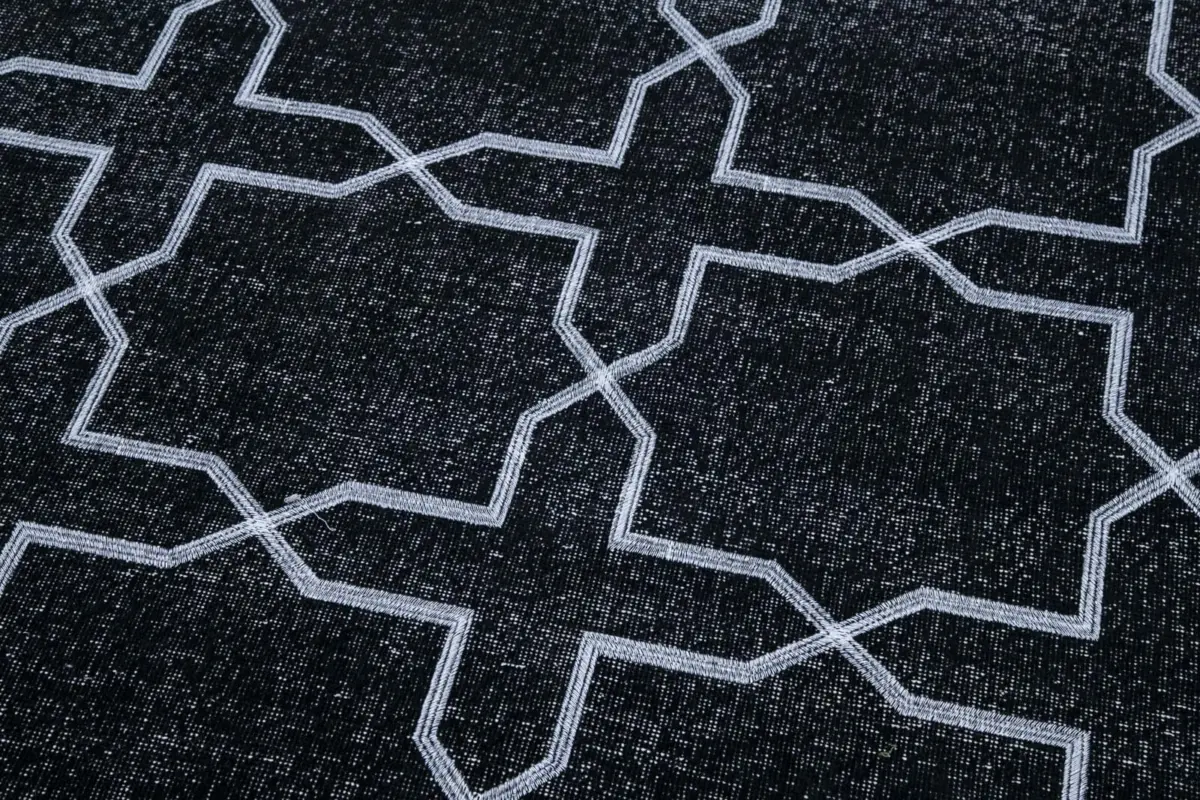 Modern Halı- Siyah Pamuk Üzerine Yün El Dokuma Halı-143x393 - Görsel 7