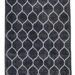 Modern Halı- Siyah Pamuk Üzerine Yün El Dokuma Halı-147x370