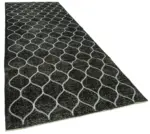 Modern Halı- Siyah Pamuk Üzerine Yün El Dokuma Halı-147x404 - Görsel 2