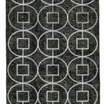 Modern Halı- Siyah Pamuk Üzerine Yün El Dokuma Halı-142x389