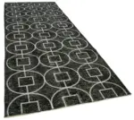 Modern Halı- Siyah Pamuk Üzerine Yün El Dokuma Halı-142x389 - Görsel 2