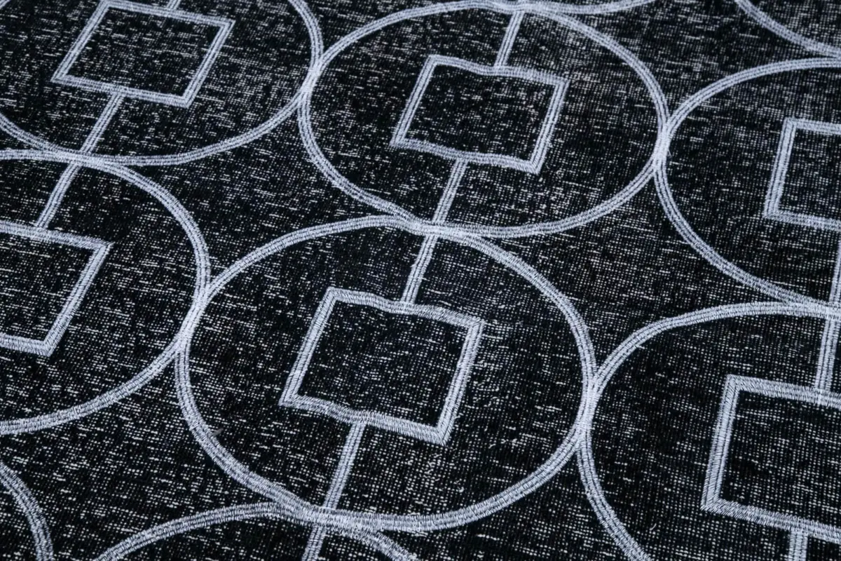 Modern Halı- Siyah Pamuk Üzerine Yün El Dokuma Halı-142x389 - Görsel 7