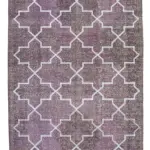 Modern Halı- Mor Pamuk Üzerine Yün El Dokuma Halı-148x395