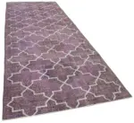 Modern Halı- Mor Pamuk Üzerine Yün El Dokuma Halı-148x395 - Görsel 2