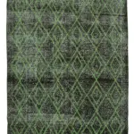 Modern Halı- Siyah Pamuk Üzerine Yün El Dokuma Halı-159x287