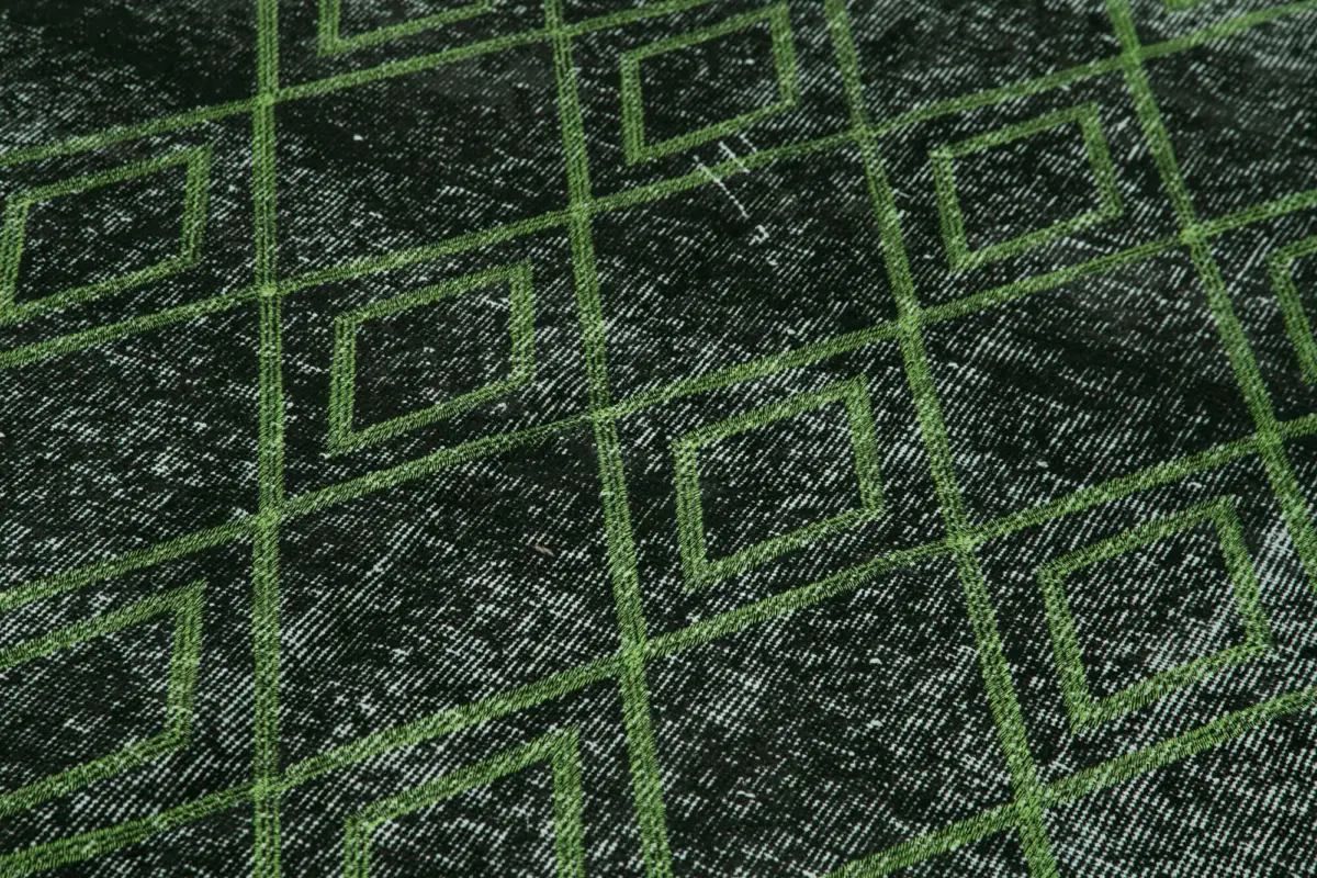 Modern Halı- Siyah Pamuk Üzerine Yün El Dokuma Halı-159x287 - Görsel 5