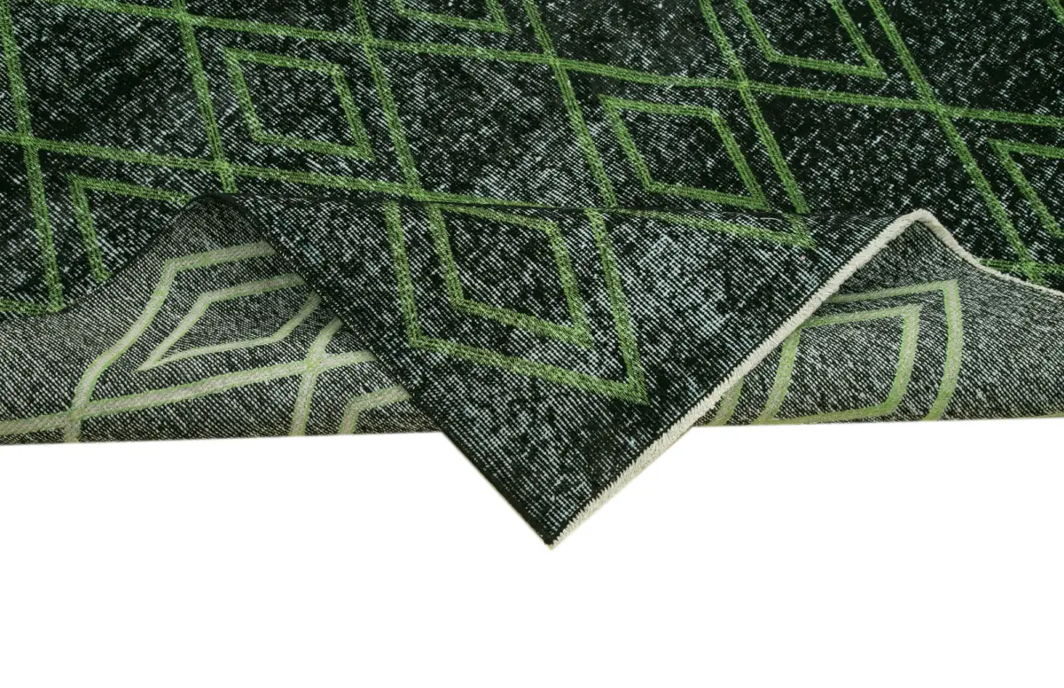 Modern Halı- Siyah Pamuk Üzerine Yün El Dokuma Halı-159x287 - Görsel 6