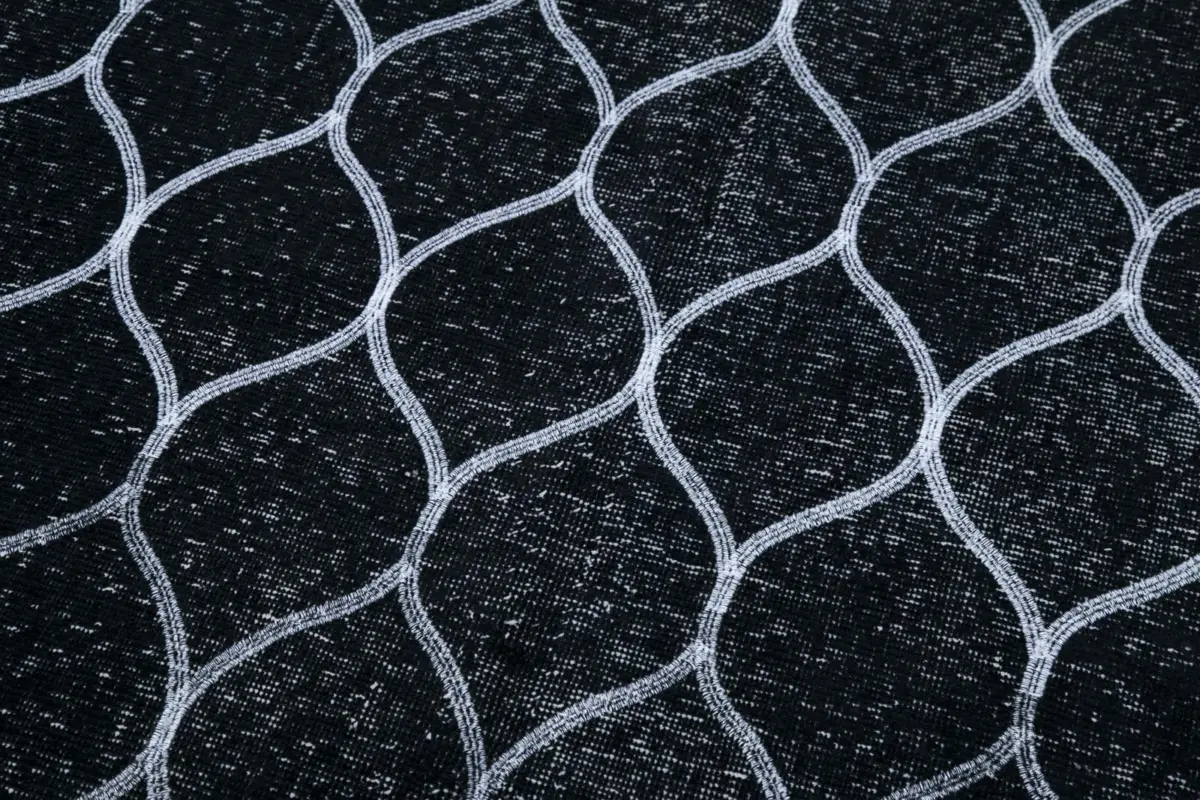 Modern Halı- Siyah Pamuk Üzerine Yün El Dokuma Halı-145x387 - Görsel 7