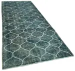 Modern Halı- Mavi Pamuk Üzerine Yün El Dokuma Halı-134x392 - Görsel 2