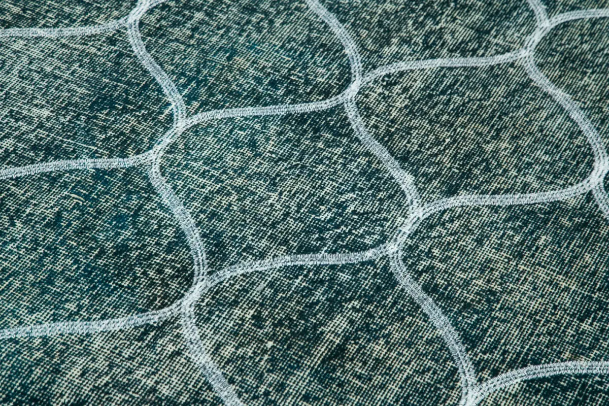 Modern Halı- Mavi Pamuk Üzerine Yün El Dokuma Halı-134x392 - Görsel 5