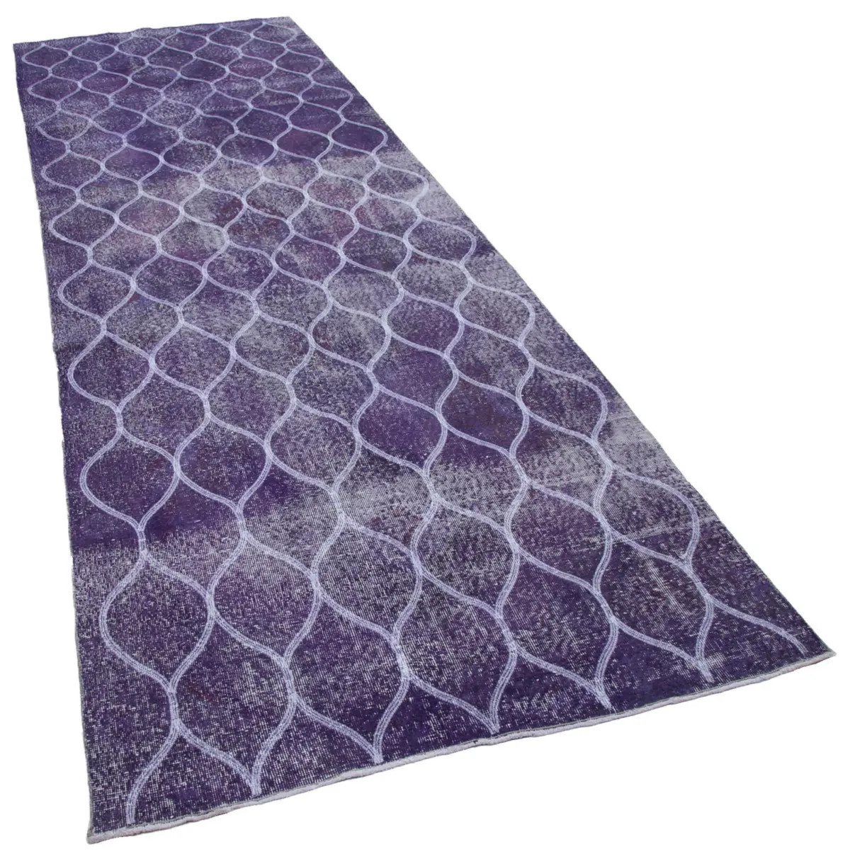 Modern Halı- Mor Pamuk Üzerine Yün El Dokuma Halı-131x382 - Görsel 2
