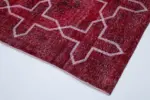 Modern Halı- Kırmızı Pamuk Üzerine Yün El Dokuma Halı-143x384 - Görsel 4