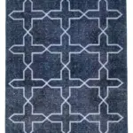 Modern Halı- Gri Pamuk Üzerine Yün El Dokuma Halı-141x384