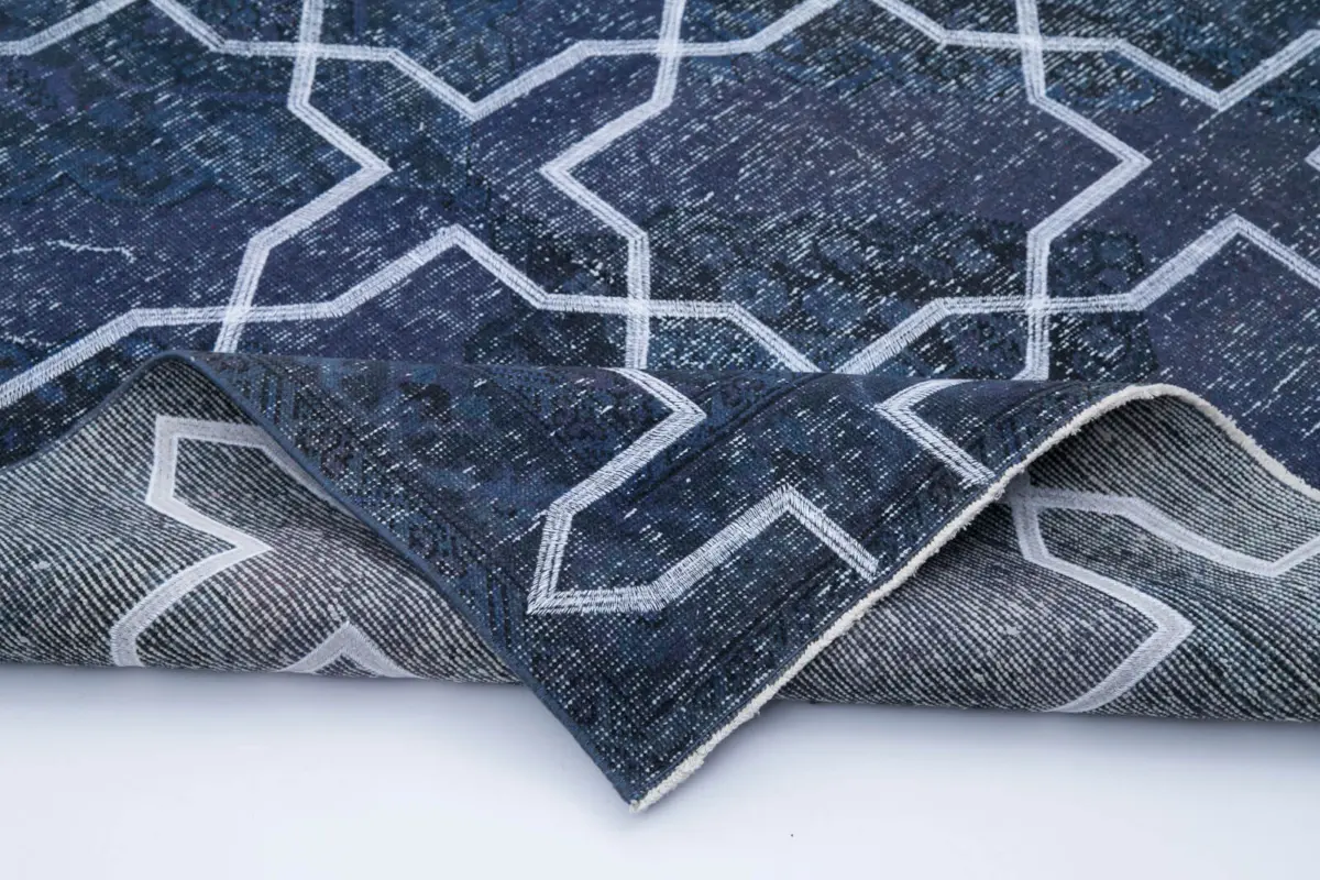 Modern Halı- Gri Pamuk Üzerine Yün El Dokuma Halı-141x384 - Görsel 5