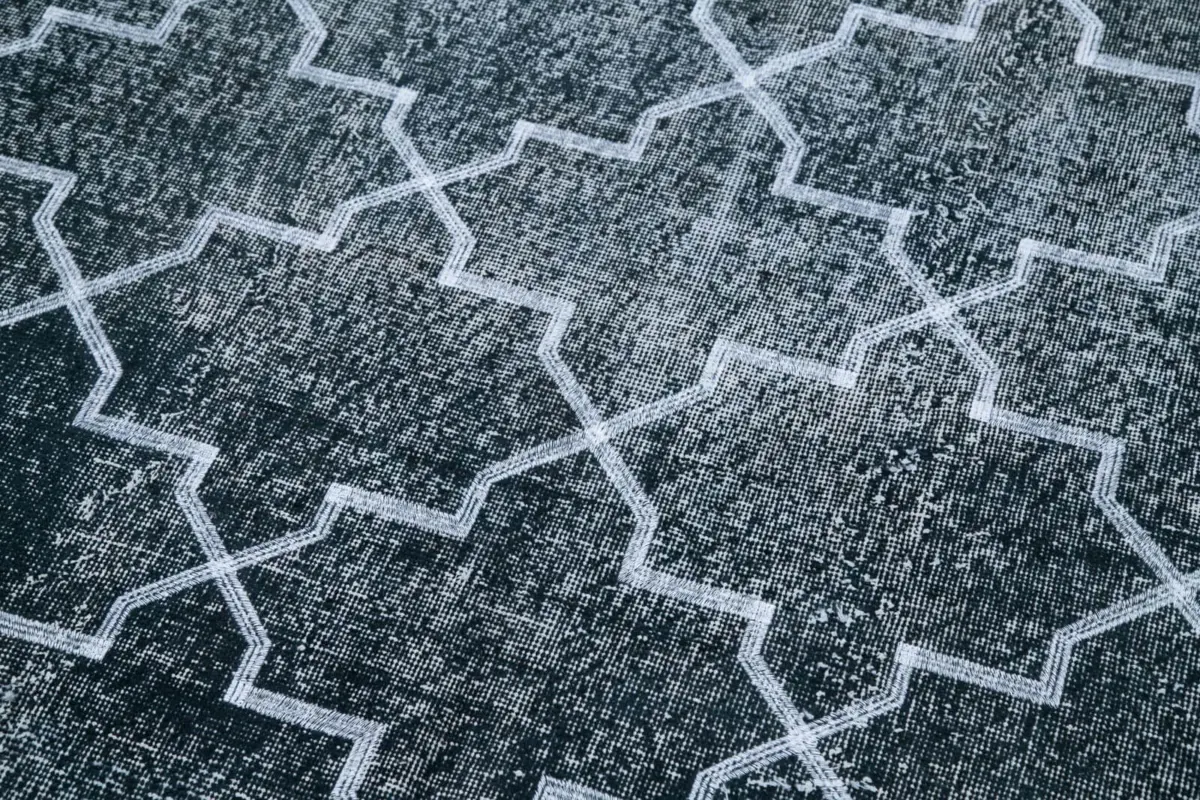 Modern Halı- Siyah Pamuk Üzerine Yün El Dokuma Halı-135x412 - Görsel 6