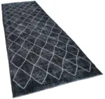 Modern Halı- Siyah Pamuk Üzerine Yün El Dokuma Halı-142x415 - Görsel 2