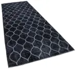 Modern Halı- Siyah Pamuk Üzerine Yün El Dokuma Halı-148x385 - Görsel 2