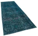 Modern Halı- Turkuaz Pamuk Üzerine Yün El Dokuma Halı-143x378 - Görsel 2