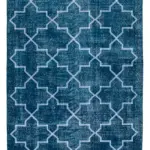 Modern Halı- Turkuaz Pamuk Üzerine Yün El Dokuma Halı-144x380