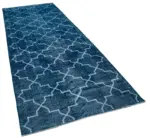 Modern Halı- Turkuaz Pamuk Üzerine Yün El Dokuma Halı-144x380 - Görsel 2