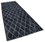 Modern Halı- Siyah Pamuk Üzerine Yün El Dokuma Halı-143x395 - Görsel 2