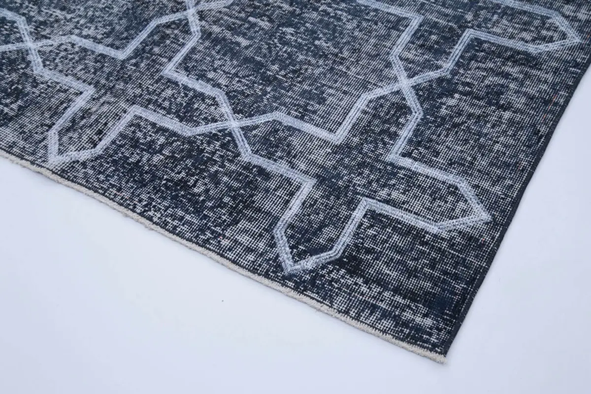 Modern Halı- Gri Pamuk Üzerine Yün El Dokuma Halı-136x384 - Görsel 4