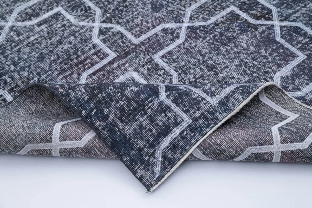 Modern Halı- Gri Pamuk Üzerine Yün El Dokuma Halı-136x384 - Görsel 5