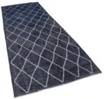 Modern Halı- Siyah Pamuk Üzerine Yün El Dokuma Halı-141x368 - Görsel 2