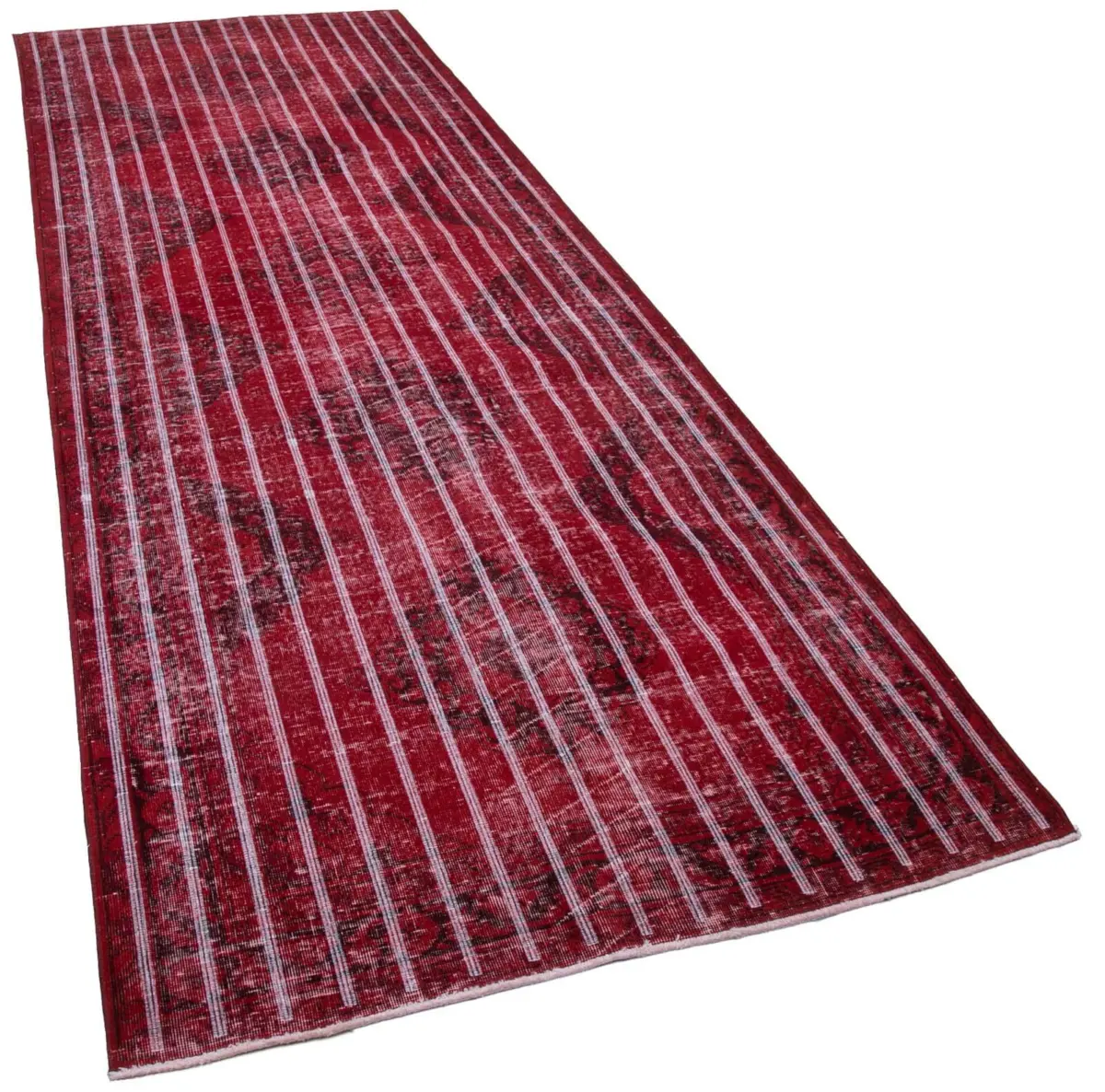 Modern Halı- Kırmızı Pamuk Üzerine Yün El Dokuma Halı-140x396 - Görsel 2