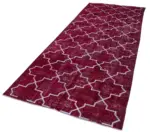 Modern Halı- Kırmızı Pamuk Üzerine Yün El Dokuma Halı-140x344 - Görsel 3