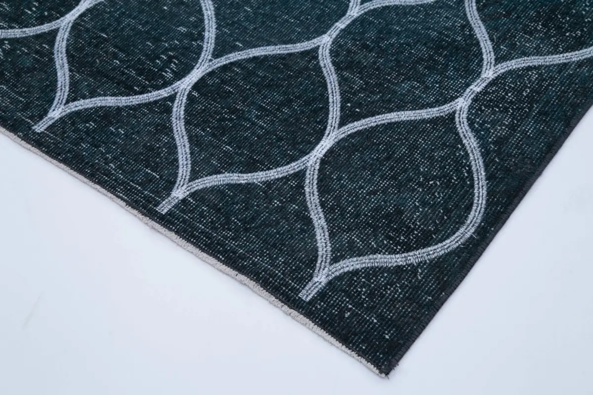 Modern Halı- Gri Pamuk Üzerine Yün El Dokuma Halı-137x286 - Görsel 4