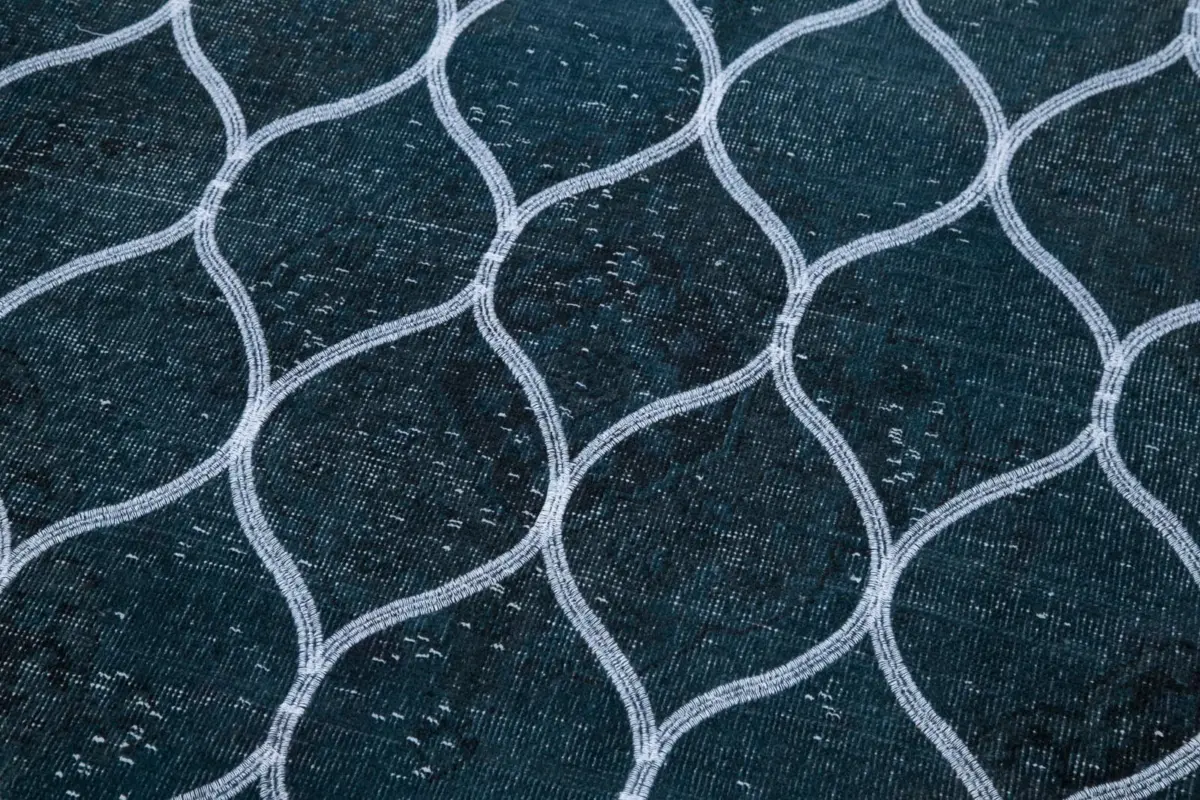 Modern Halı- Gri Pamuk Üzerine Yün El Dokuma Halı-137x286 - Görsel 6