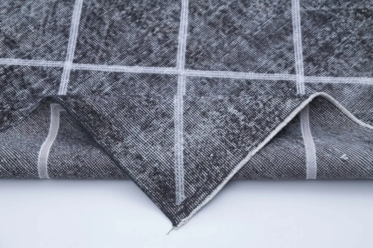 Modern Halı- Gri Pamuk Üzerine Yün El Dokuma Halı-141x423 - Görsel 5