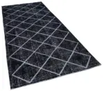 Modern Halı- Siyah Pamuk Üzerine Yün El Dokuma Halı-143x317 - Görsel 2