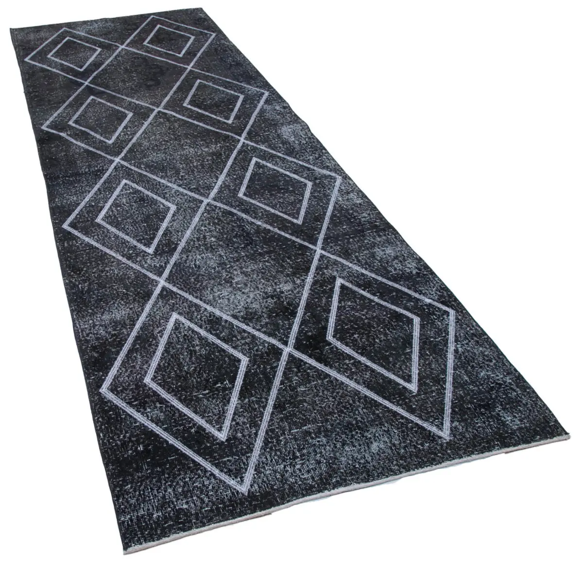 Modern Halı- Gri Pamuk Üzerine Yün El Dokuma Halı-114x332 - Görsel 2