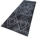 Modern Halı- Gri Pamuk Üzerine Yün El Dokuma Halı-114x332 - Görsel 3