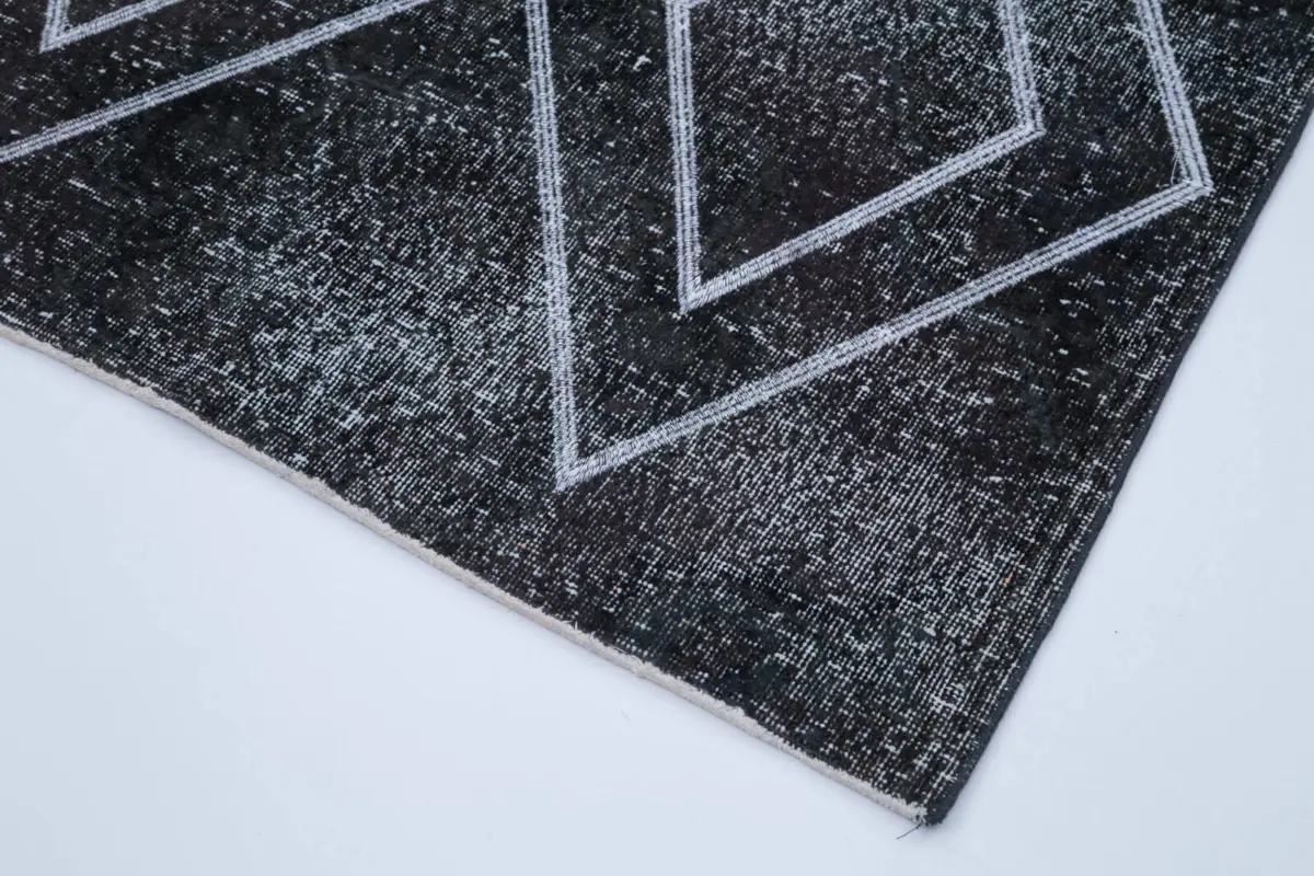 Modern Halı- Gri Pamuk Üzerine Yün El Dokuma Halı-114x332 - Görsel 4