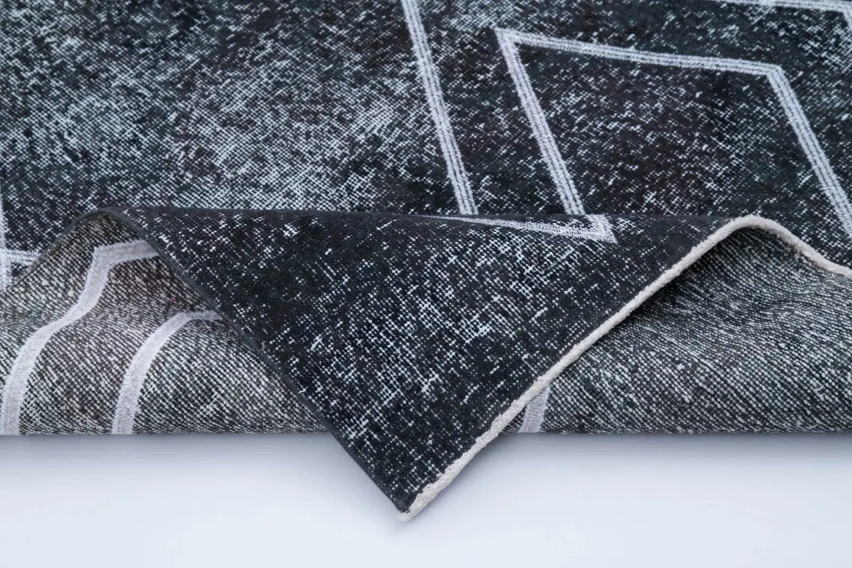 Modern Halı- Gri Pamuk Üzerine Yün El Dokuma Halı-114x332 - Görsel 5