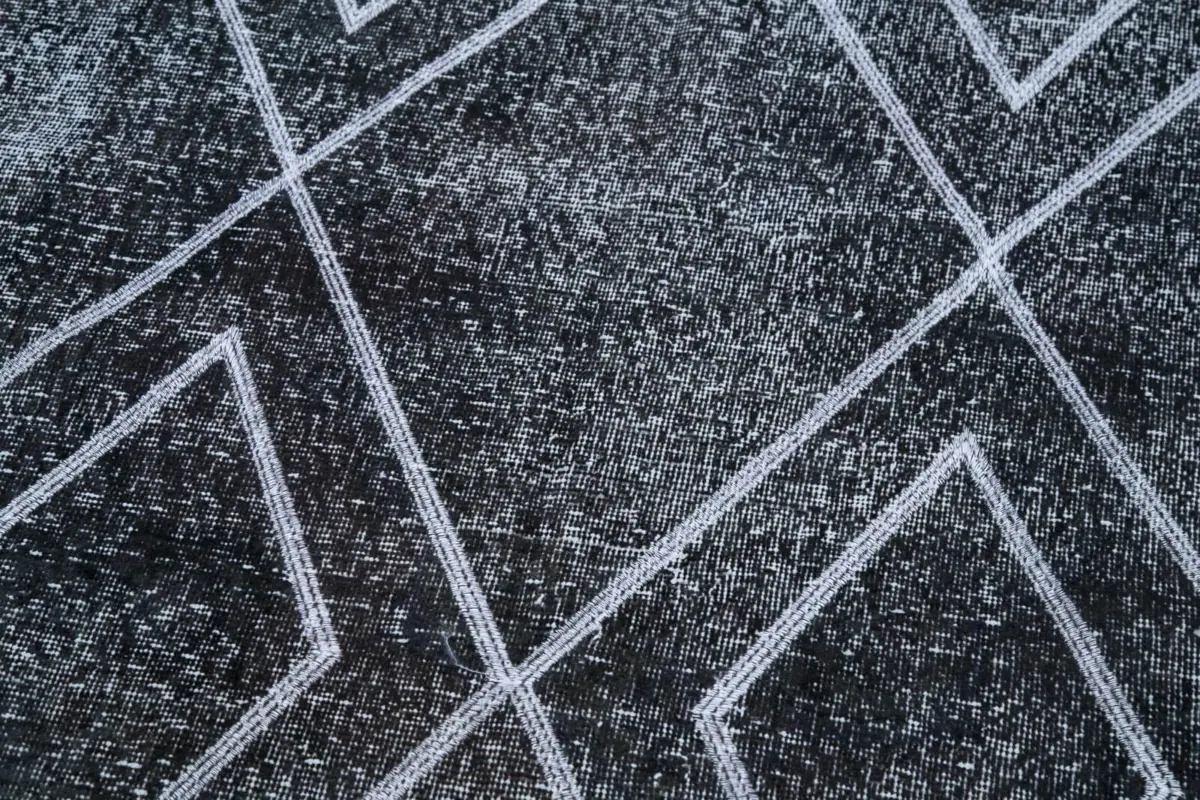 Modern Halı- Gri Pamuk Üzerine Yün El Dokuma Halı-114x332 - Görsel 6