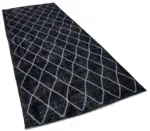 Modern Halı- Siyah Pamuk Üzerine Yün El Dokuma Halı-147x367 - Görsel 2