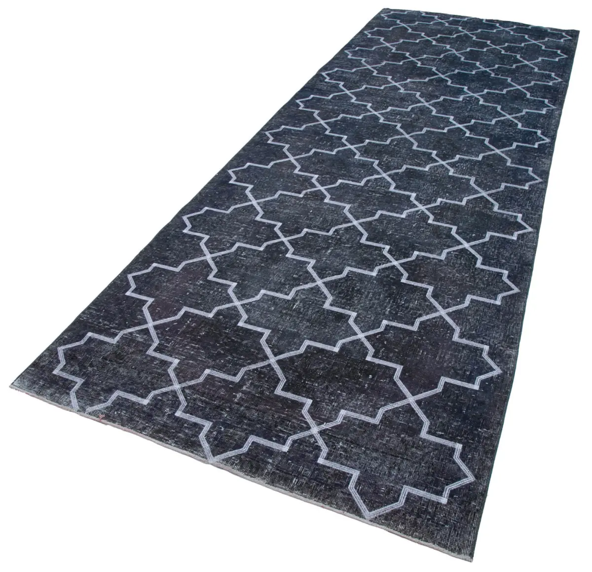 Modern Halı- Gri Pamuk Üzerine Yün El Dokuma Halı-140x397 - Görsel 3