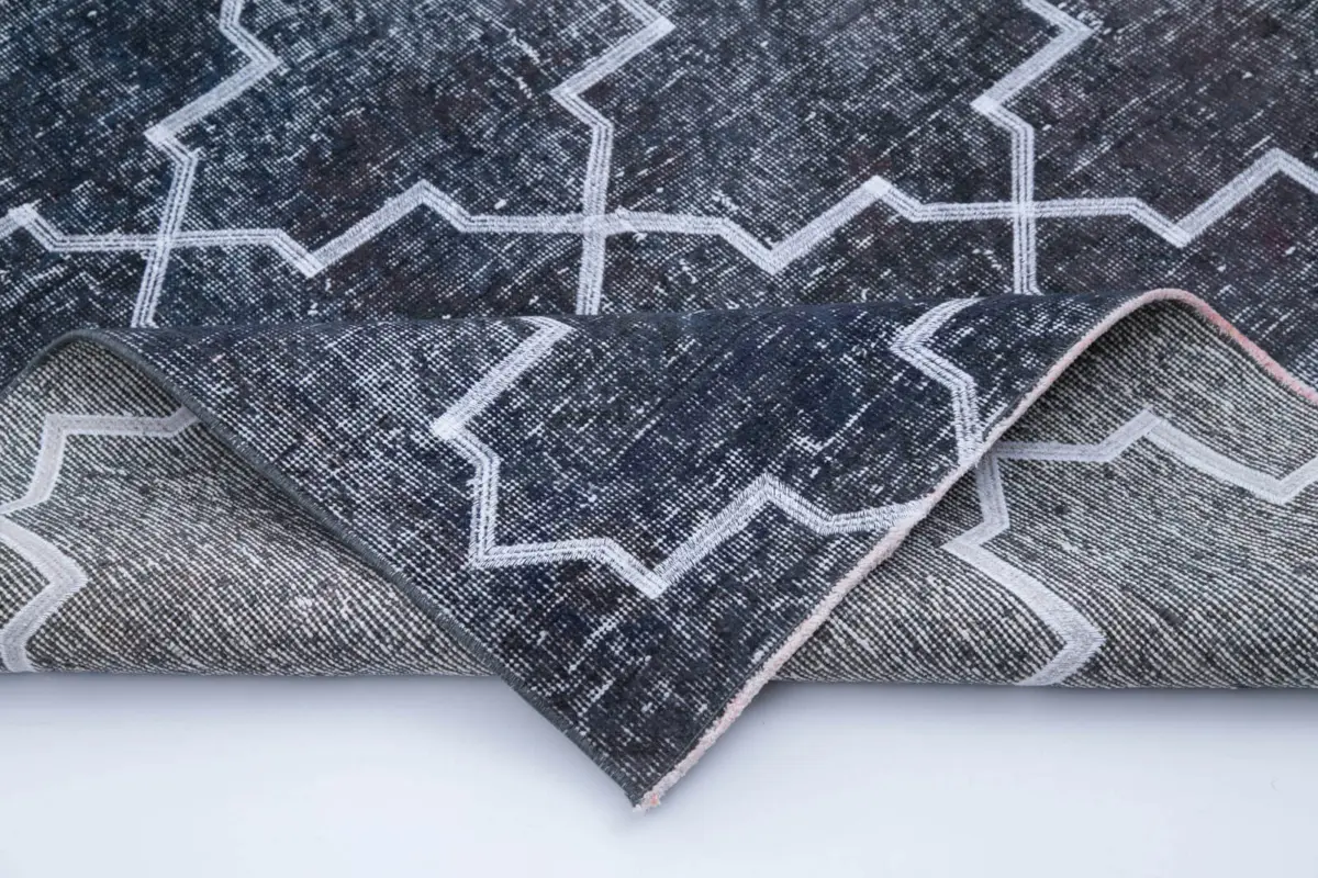 Modern Halı- Gri Pamuk Üzerine Yün El Dokuma Halı-140x397 - Görsel 5