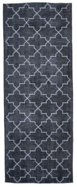 Modern Halı- Gri Pamuk Üzerine Yün El Dokuma Halı-145x382