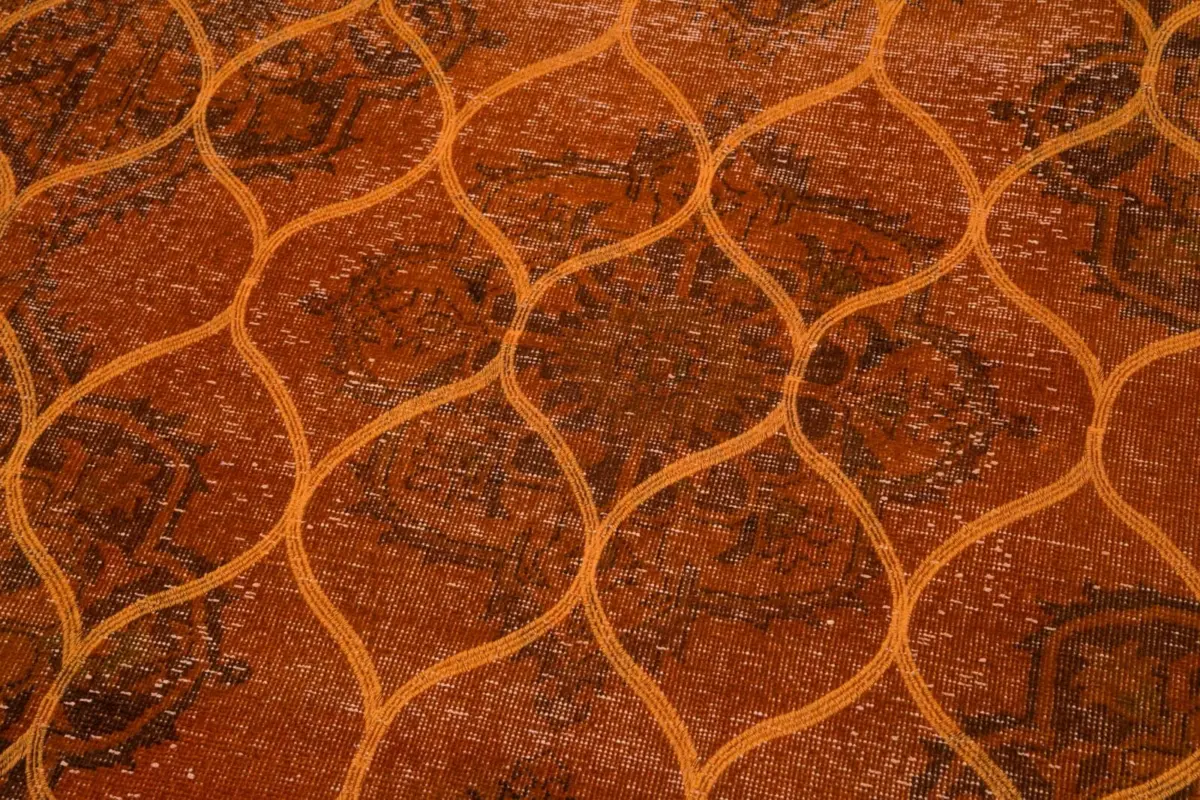 Modern Halı- Turuncu Pamuk Üzerine Yün El Dokuma Halı-148x392 - Görsel 6