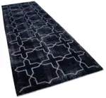 Modern Halı- Siyah Pamuk Üzerine Yün El Dokuma Halı-140x392 - Görsel 2