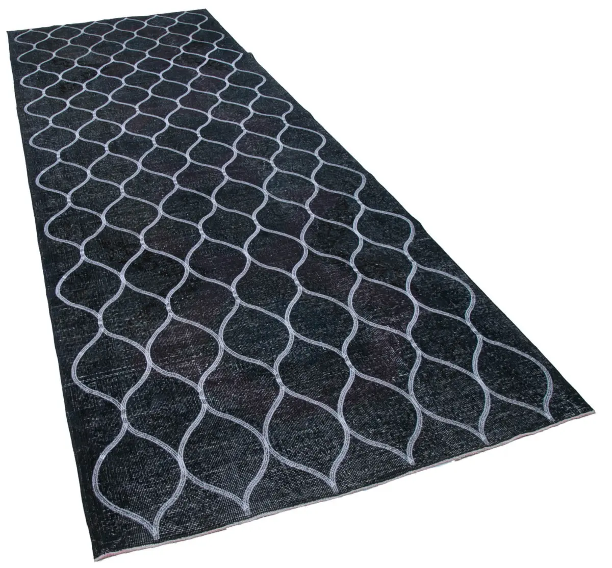 Modern Halı- Gri Pamuk Üzerine Yün El Dokuma Halı-143x399 - Görsel 2